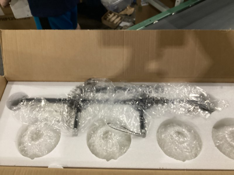 Condition photo showing New/Like New for TETOTE 4-Light Modern Bathroom Light Fixtures, 4 Light Vanity Lights Over Mirror Black Wall Lamp with Frosted Glass for Bathroom, Mirror, Living Room, Bedroom, Hallway 4-Light Black