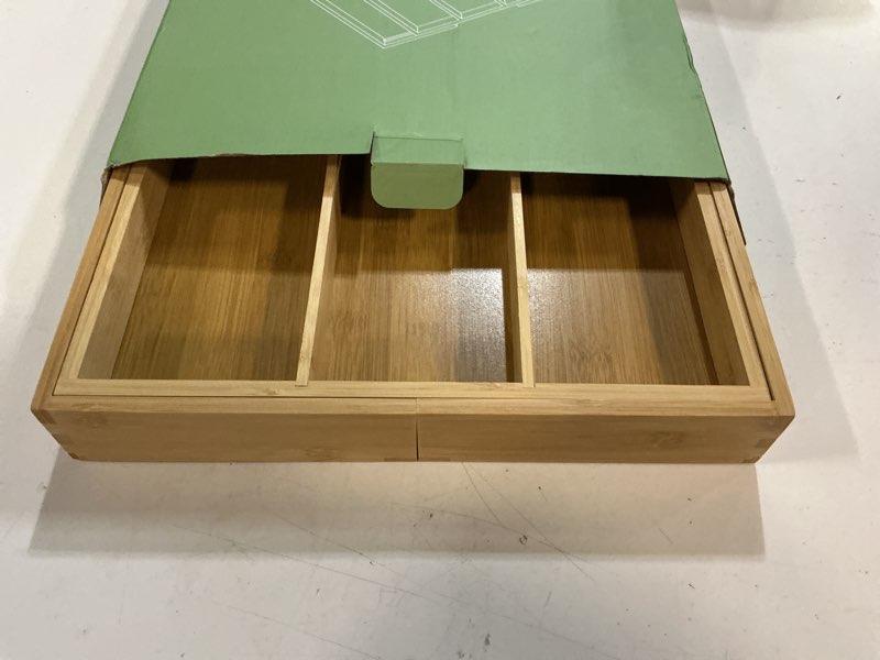 Condition photo showing Good Condition for purawood kitchen drawer organizer - expandable utensil drawer organizer for kitchen, cutlery tray & silverware organizer, 3-5 slots - bamboo organizer for utensils & flatware (natural) natural 5 slot single