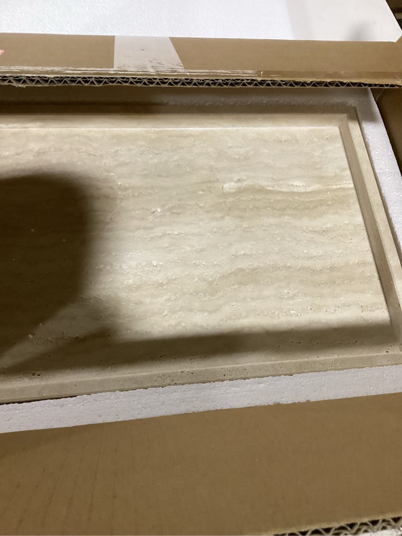 Condition photo showing New/Like New for BUICCE Rectangular Decorative Serving Tray,Modern Travertine Large Coffee Table Tray