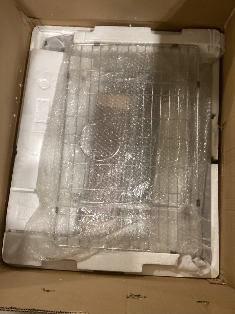 Condition photo showing Good Condition for 27 Black Farmhouse Sink Workstation-VASOYO 27x22 Farm Sink Apron Front Farmhouse Kitchen Sink Workstation 16 Gauge Deep Single Bowl Kitchen Sink Undermount Farmer Sink with Cutting Board 27"L x 22"W x 10"D Black
