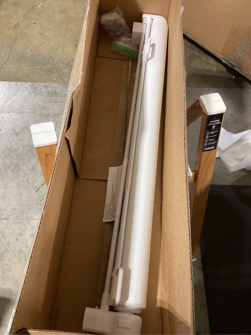 Condition photo showing Good Condition for reinforced 155 inch extra wide retractable baby gate with reinforced rods, 13 feet wide retractable dog gate – prevents crawling under, extra long baby gate retractable fence outdoor garage gate/white white (37" tall x 155" wide)