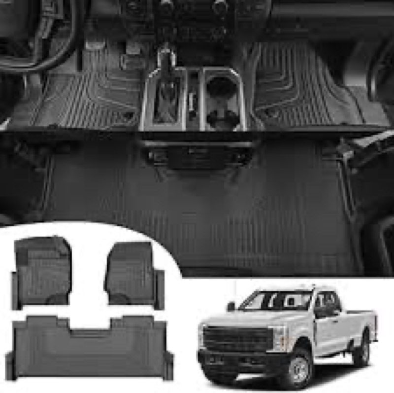 NQOQN All Weather Floor Mats for 2017-2025 Ford F-250/ F-350/ F-450 SuperDuty Crew Cab Floor Mats fo