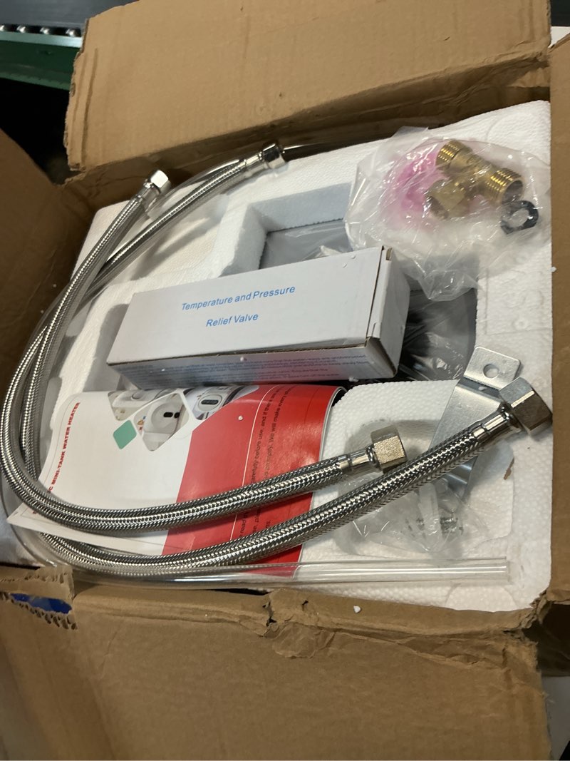 Condition photo showing Good Condition for 2.5 gallon mini tank water heater,under sink instant hot water with led display,1500w 120v compact design small water heater for rv,kitchen,with 1/2" npt t&p valve,3-way fitting valve grey