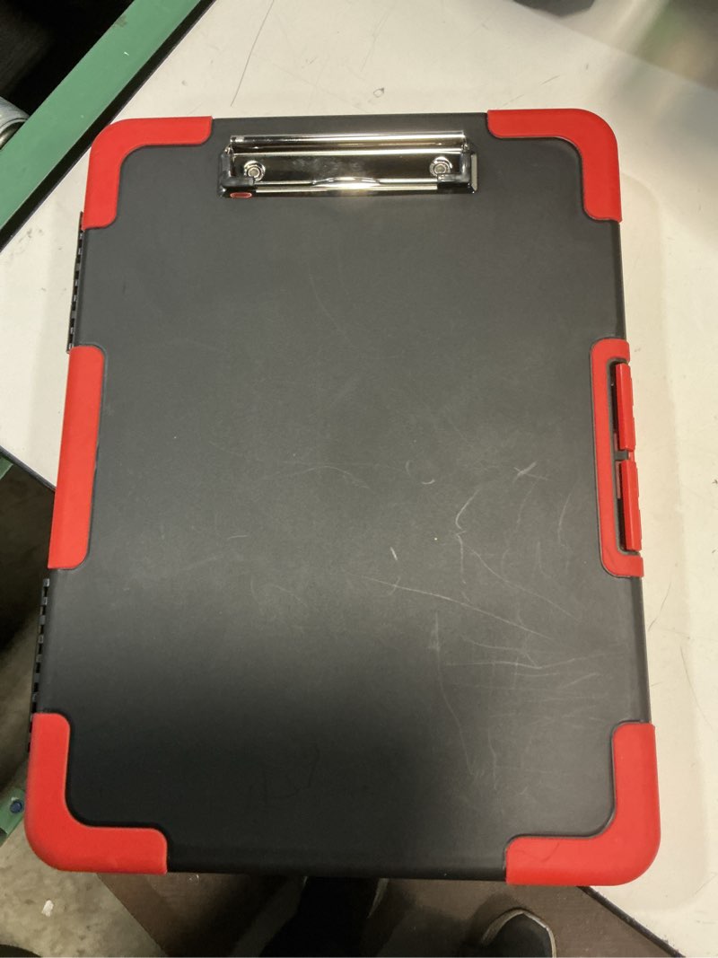Condition photo showing Good Condition for sooez toughest clipboard with storage, internal pen pouch black + red corner