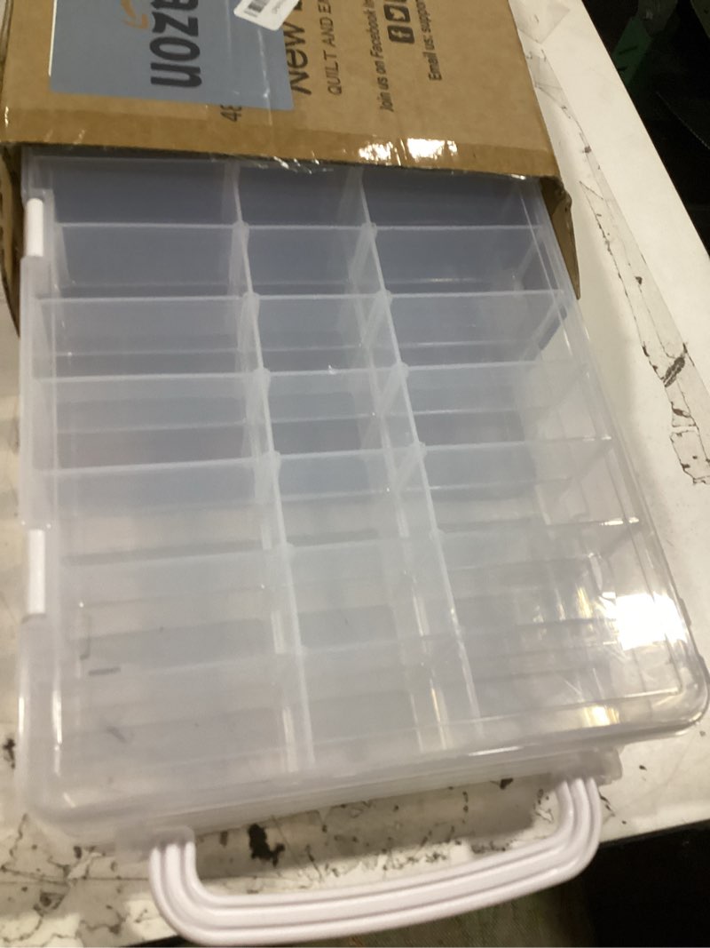 Condition photo showing Good Condition for new brothread double-sided storage organizer/box with total 48 adjustable compartments, removable dividers for embroidery and sewing threads, embroidery floss, needles, beads, small crafts & toys 1x48 (dividers removable)