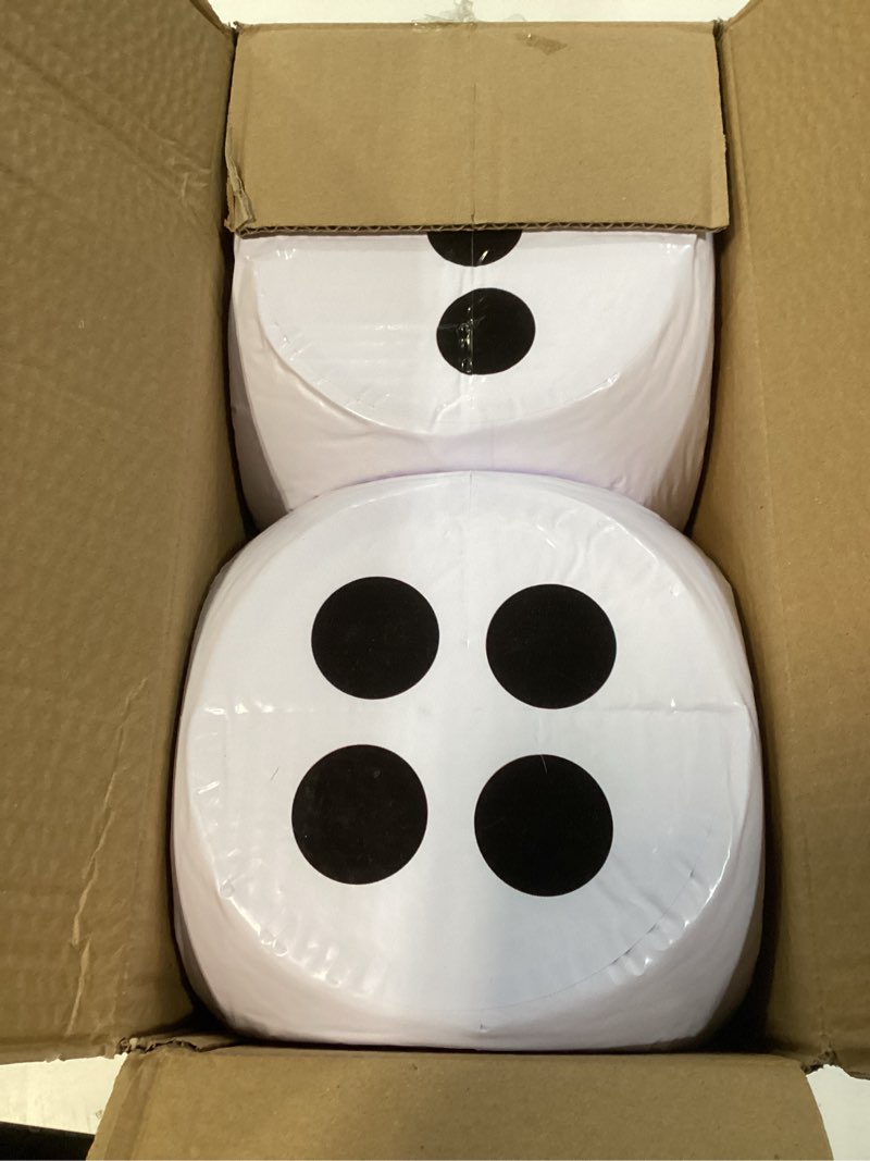 Condition photo showing Good Condition for 2 pack 8 inch jumbo foam dice soft funny giant dice cubes with number dots for classroom games math teaching party games family (color style 1)