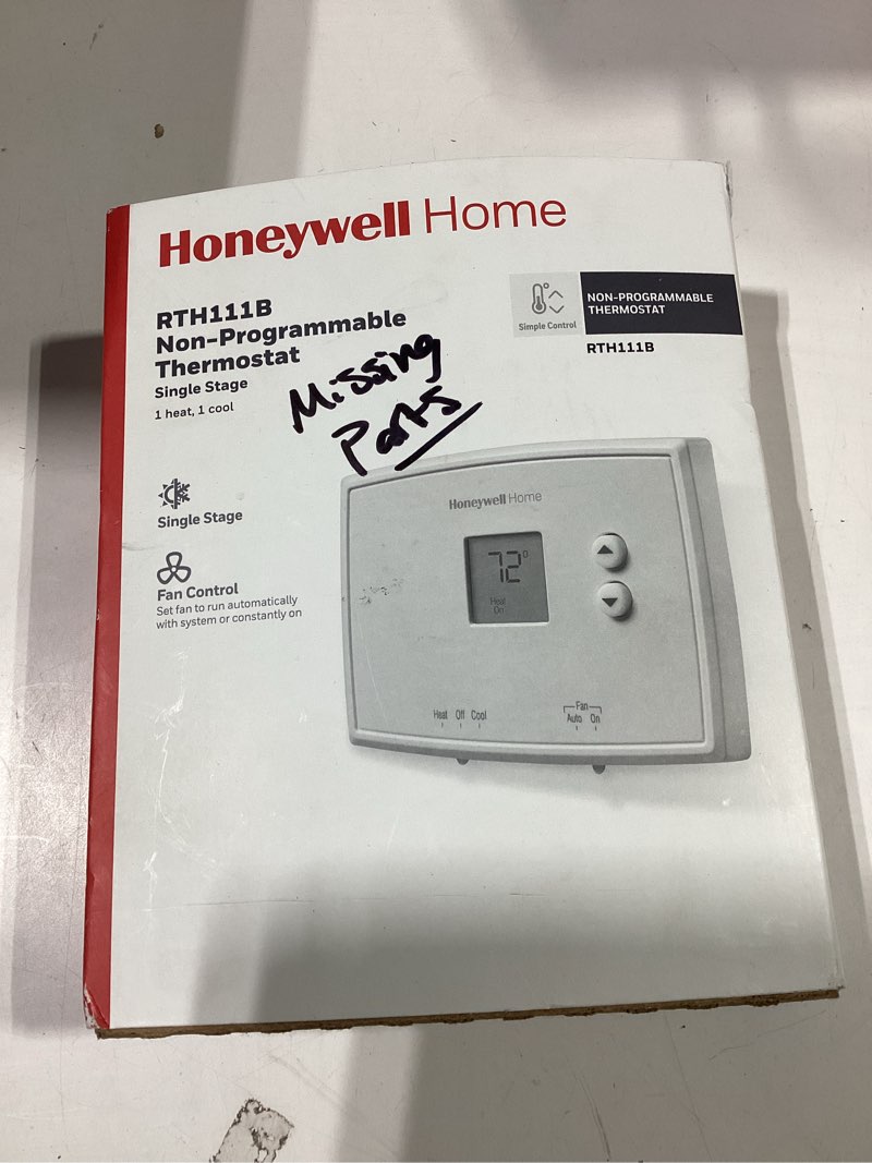 Honeywell Home RTH111B 24-Volt Electronic Non-Programmable Thermostat Single-Stage Heating/ MISSING PARTS
