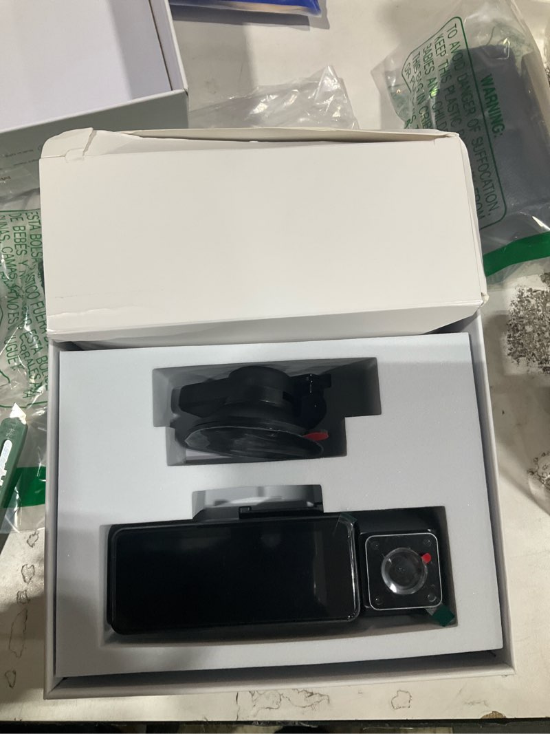 Condition photo showing As Is for 4k+2k+2k 3 channel dash cam front and rear, 128gb card included, dash camera for cars 5.8g/2.4g dual wifi, built-in gps, night vision, wdr, 170°wide angle, g-sensor emergency lock, 24h parking monitor f9