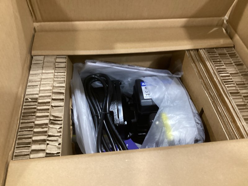 Condition photo showing As Is for acquaer shallow/deep well jet pump, cast iron convertible pump with ejector kit, well depth up to 25ft or 90ft, 115v/230v dual voltage, automatic pressure switch,1/2hp