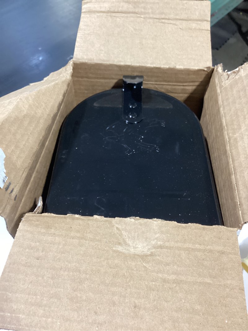 Condition photo showing Good Condition for elite black, medium, steel, post mount mailbox