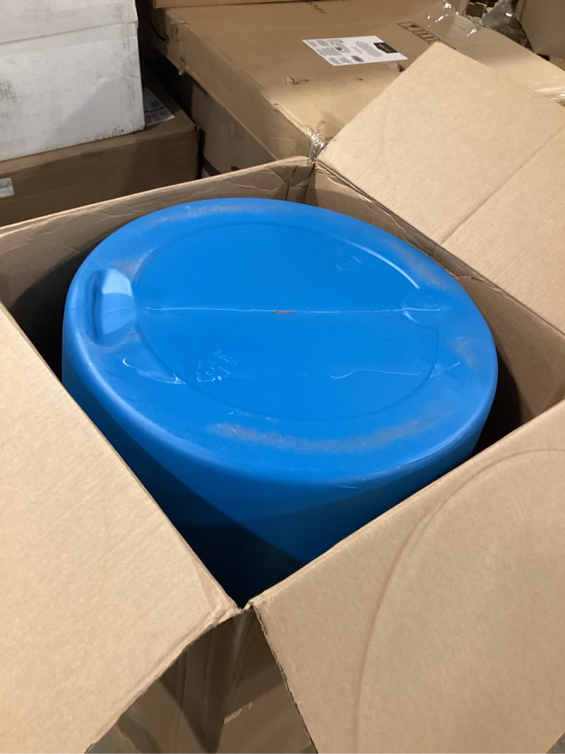 Condition photo showing As Is for augason farms 55-gallon water storage barrel - bpa-free plastic barrel - emergency water storage drum for home preparedness