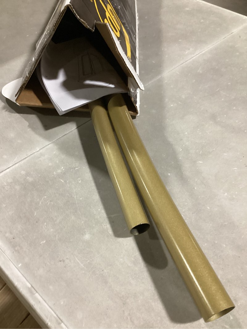 Condition photo showing Good Condition for Curved Shower Curtain Rod, TOPROD Round Shower Curtain Rod 48 to 72 Inches Adjustable, Rounded Bowed Stainless Steel Shower Rods for Bathroom, Bathtub, More Shower Space, Gold, Need to Drill