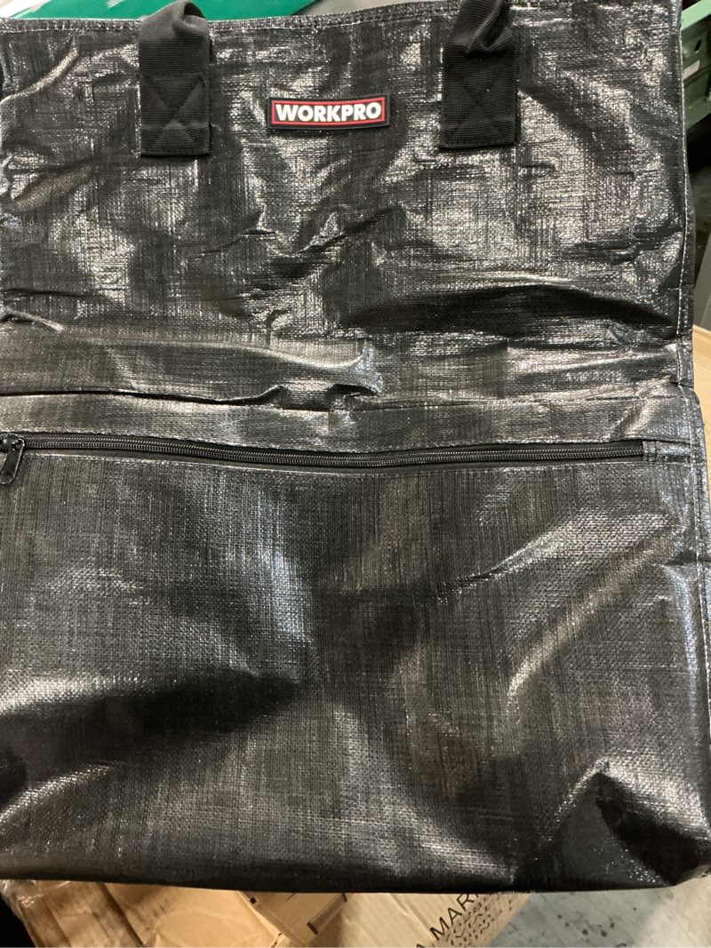 Condition photo showing Good Condition for WORKPRO Large Reusable Grocery Bag on Wheels, Heavy Duty Rolling Shopping Tote with Handle, Folding Trolley on 5 Caster Wheels for Groceries, Laundry, Camping, Moving Black