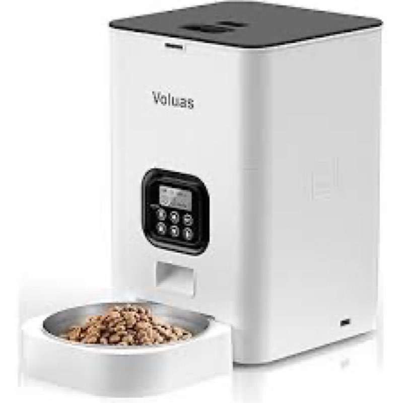 VOLUAS Automatic Cat Feeders - Timed Pet Feeder for Cats and Dogs with Dry Food Dispenser, Desiccant Bag, Programmable Portion Control, 4 Daily Meals, 10s Voice Recorder