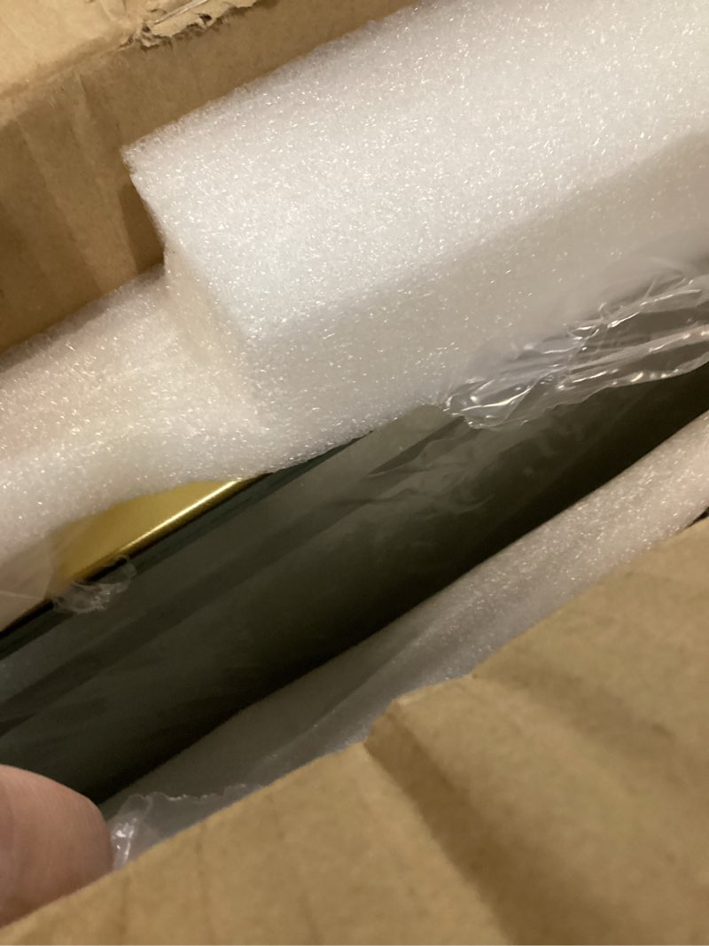 Condition photo showing Good Condition for Hasipu Vanity Mirror with Lights, 24" x 18" LED Makeup Mirror, Light up Mirror with 10X Magnification and Phone Holder, USB Charging Port, Smart Touch 3 Colors Dimmable, 360° Rotation (Gold) Gold 24"L x 18"W