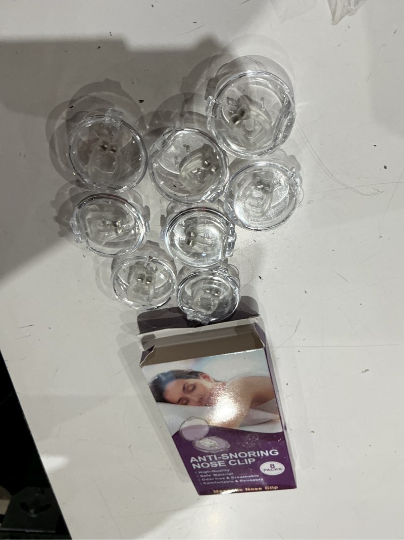 Condition photo showing Good Condition for anti snoring devices (8 pack), adjustable silicone snoring solution, anti snoring nose clip, effectively relieve snoring, stop snoring for men and women, clear