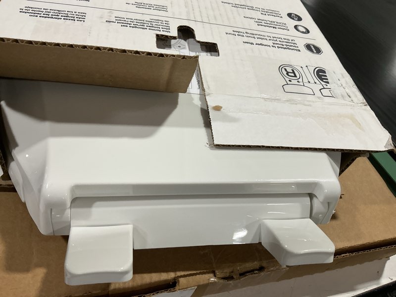 Condition photo showing Good Condition for kohler 4636-rl-0 cachet readylatch elongated toilet seat slow close, soft close toilet seat quiet lid, contoured grip-tight bumpers installation hardware, apartment essentials, white white elongated ready latch