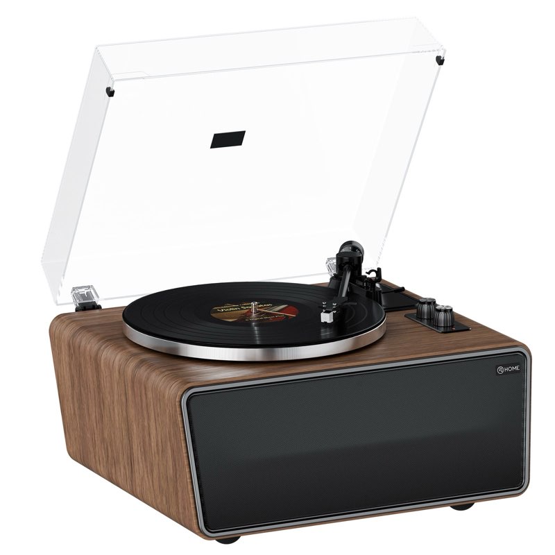 all in one vinyl record player,bluetooth turntable built in 4 stereo speakers phono preamp,high fidelity turntables for vinyl records with magnetic cartridge at-3600l mm,belt drive 2-speed,33/45 rpm xj-home