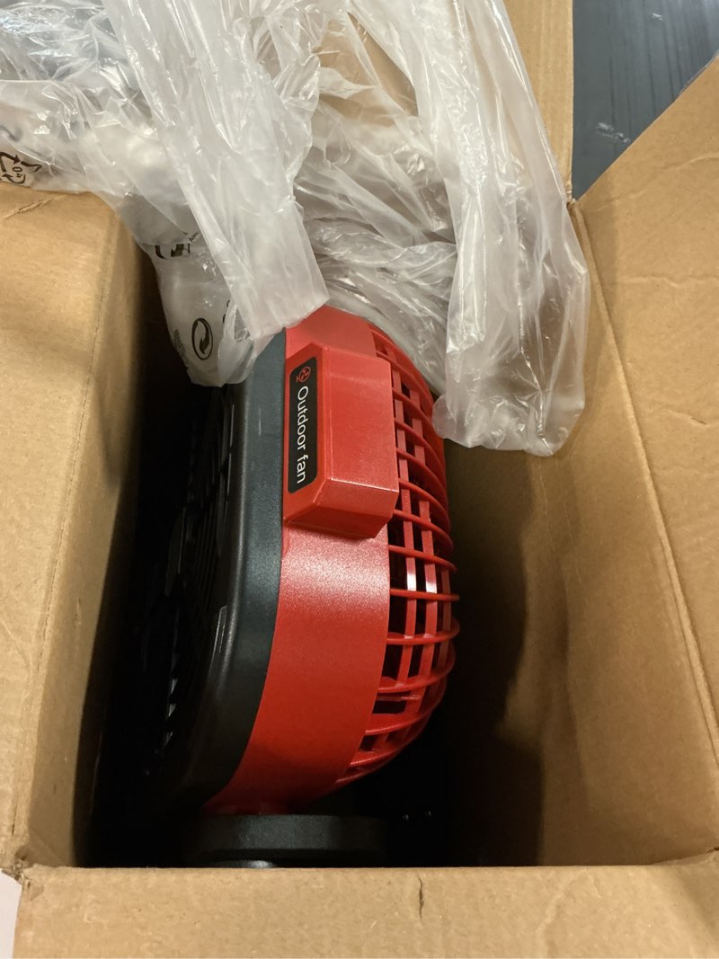 Condition photo showing As Is for Battery Operated Fan for Milwaukee M18 battery, Portable Fan with AC Adapter & LED Lights, 4 Speeds & Hook, Cordless/Camping/Battery Powered fan, for Outdoor Jobsite (Battery Not Included)