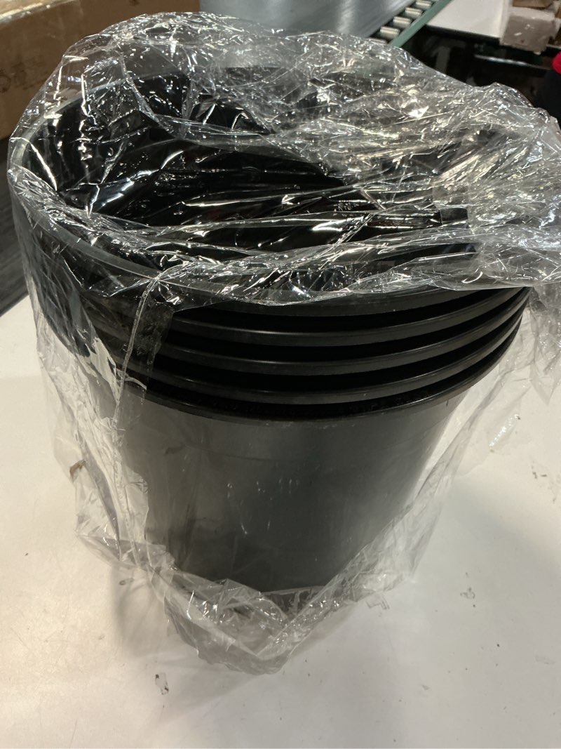 Condition photo showing Good Condition for oupsaui 5 gallon pots for plants, 11.8 inch plant pots with drainage holes, sturdy plastic large nursery pot, 5 gallon nursery pots for seedlings, succulents, cuttings 5gallon-5ack