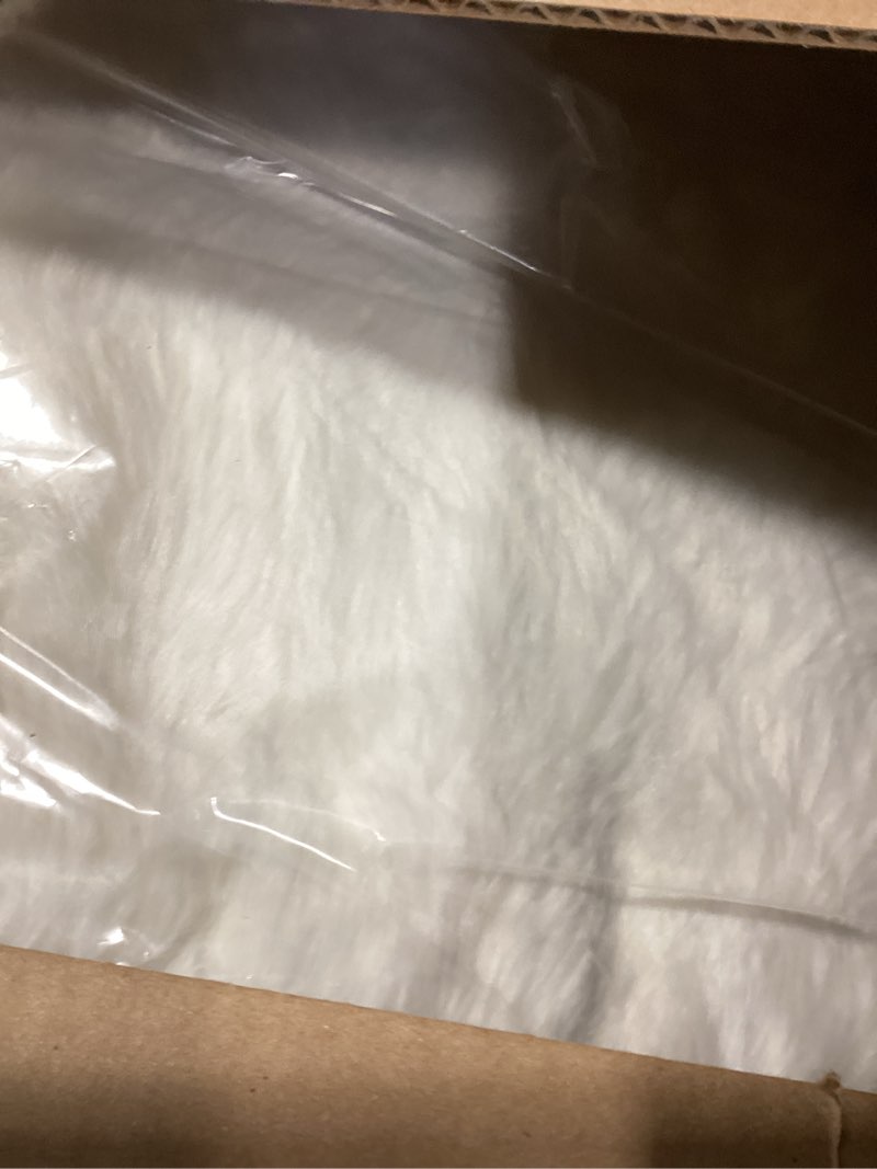 Condition photo showing Good Condition for lotus karen king size faux fur blanket cream white - big bubble rabbit fluff throw for bed large fluffy fuzzy cozy thick furry plush shaggy blankets 108x90 inches