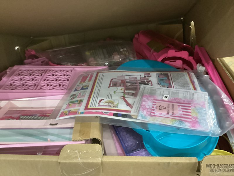 Condition photo showing New/Like New for Barbie Dreamhouse Pool Party Doll House with 75+ pc, 3 Story Slide: Adult Assembly, Fits 12 Inch Dolls