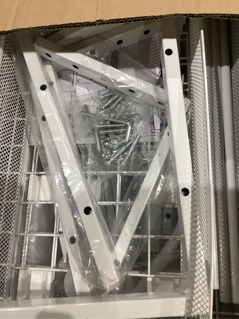 Condition photo showing New/Like New for Under Sink Organizer, 2-Pack Pull Out Cabinet Organizer 2 Tier Metal Slide Out Storage Shelf Rack, L-Shaped Adjustable Height,Mesh Sliding Drawer for Kitchen, Bathroom, Laundry, Pantry, White, XL White 2-Pack