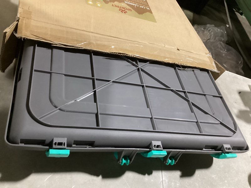 Condition photo showing Good Condition for SportPet X-Large Hard-Sided Travel Cat Carrier - Cat Carrier with Patented Wide Side-Opening Door, Foldable Portable Pet Carrier for Cats & Small Pets up to 35lbs - Dark Gray/Teal XL carrier