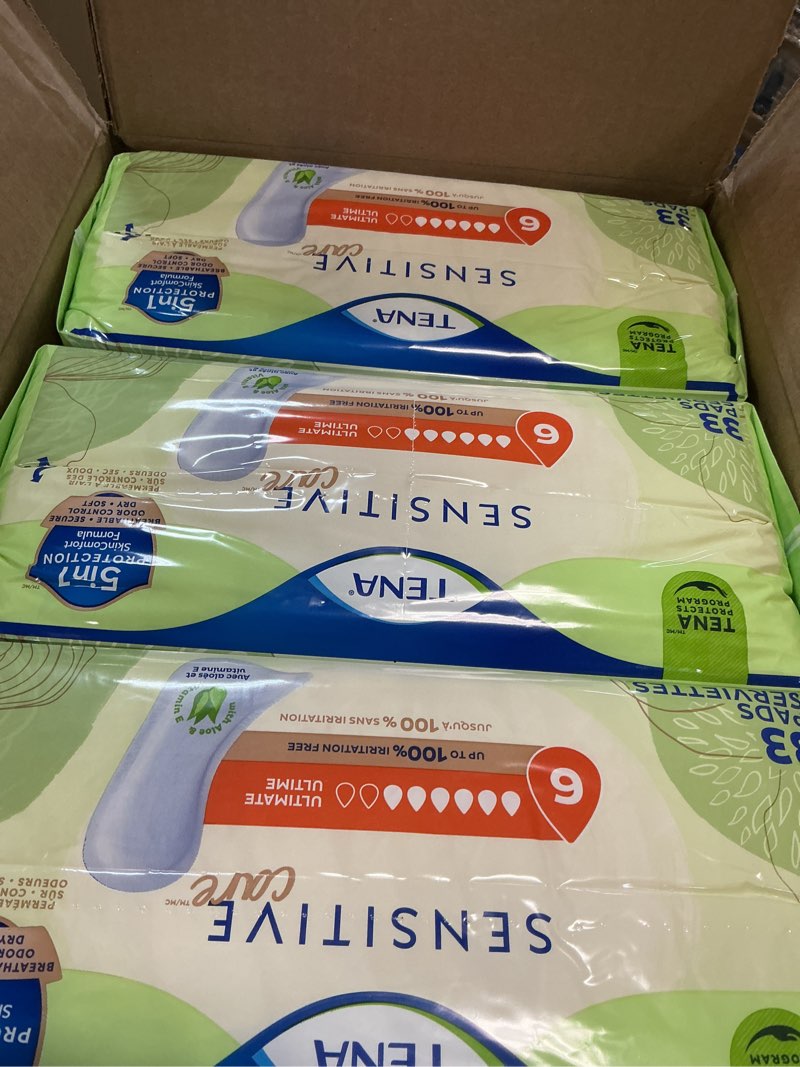 Condition photo showing New/Like New for TENA Sensitive Care Incontinence Pads for Women, Bladder Control & Postpartum, Ultimate Absorbency, One Size Fits Most, 99 Count Regular 99