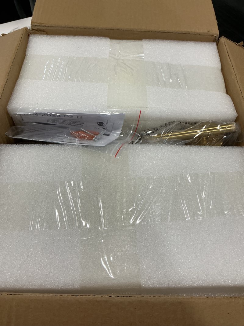 Condition photo showing New/Like New for 4 Light Bathroom Vanity Light, Gold Bathroom Light Fixtures Over Mirror, Mid Century Modern Wall Light with Frosted Globe Glass Shades, 32 inch Brass Vanity Lights, E26 Socket 4-Light Gold & Milky White Glass