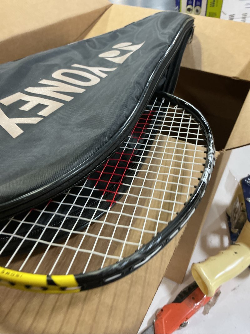 Condition photo showing Good Condition for yonex nanoflare 1000 play badminton racquet|4u 5g|lightning yellow|smash speed|medium stiff|aero frame|explosive sonic flare system|head light| developed by japan