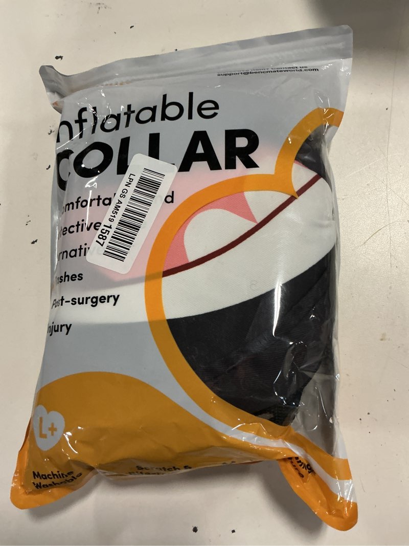 Condition photo showing New/Like New for bencmate inflatable dog cone collar alternative, soft dog cone for small medium large dogs and cats, neck recovery ecollar donut collar after surgery (large+, orca) orca large+ [neck:16"-18"]