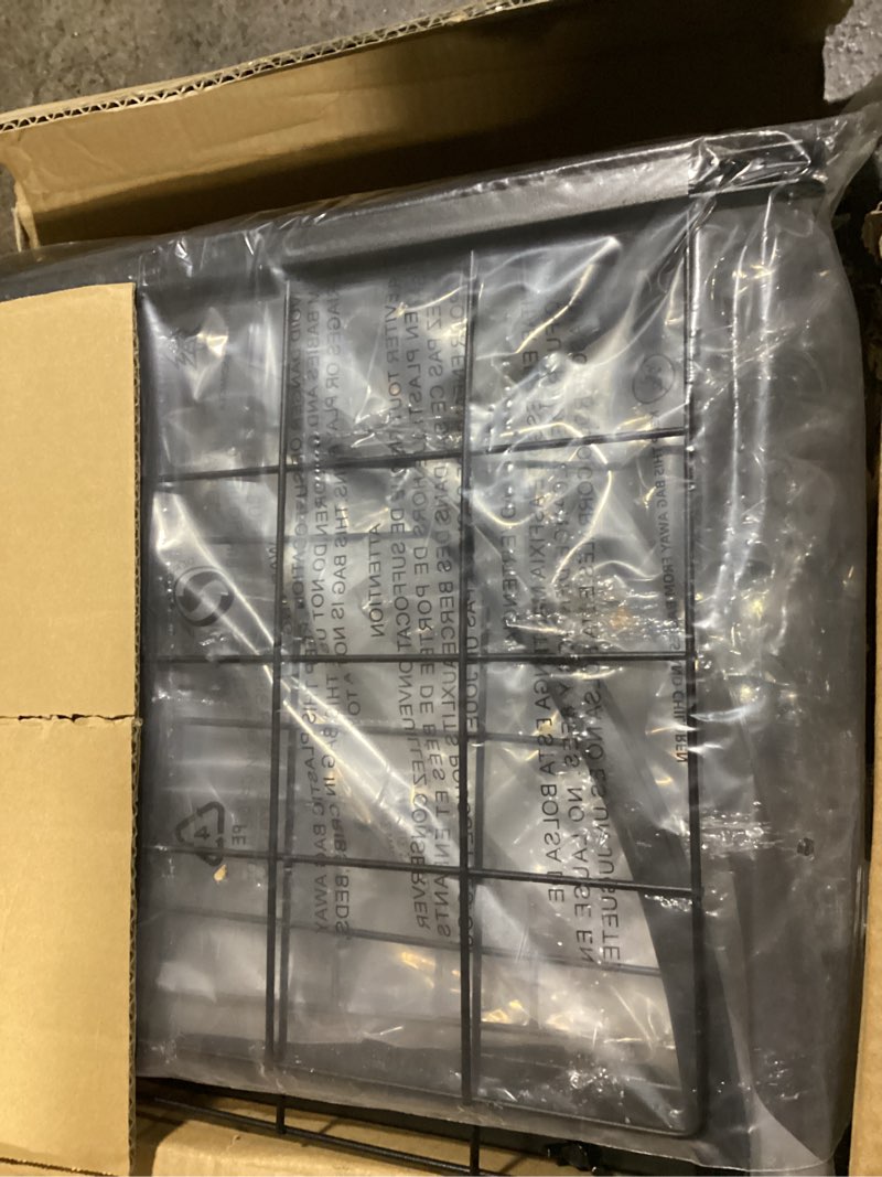 Condition photo showing Good Condition for grid wall panel 2pcs display stand 2' x 5.2' ft black grid wall panels movable retail display racks floorstanding gridwall heavy duty with wheel for art craft photo displays fair trade show 2 black 5.2 ft