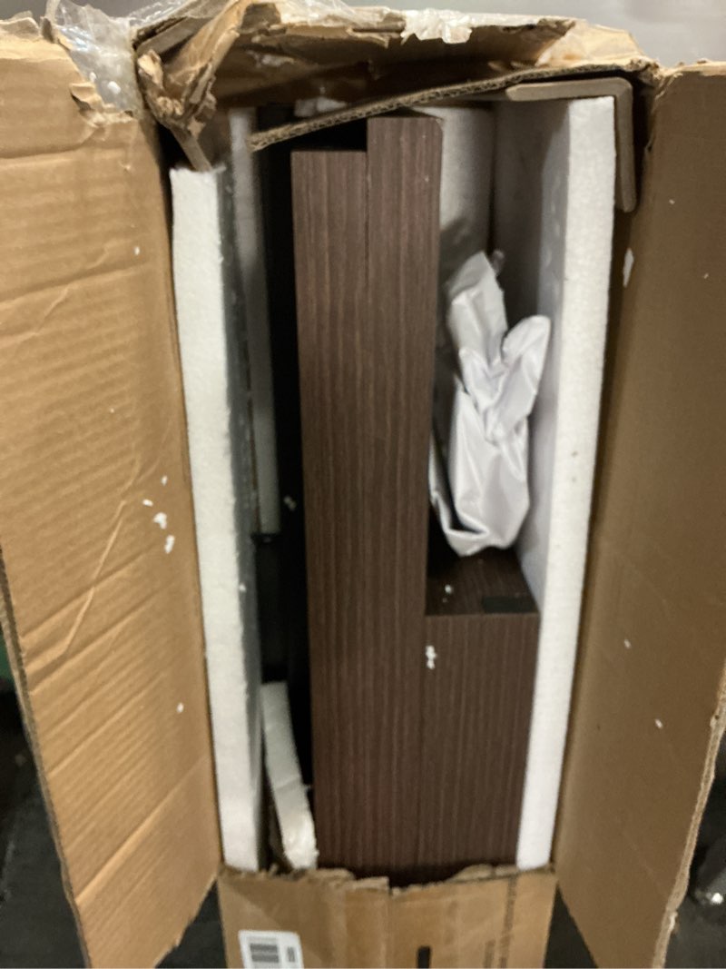 Condition photo showing As Is for TIQLAB Sofa Table, 79 inch (1.2'' Thickness) Long Console Table Behind Couch, Narrow Entryway Table with Angled Metal Frame, Industrial Console Table, Black Walnut Black Walnut 79''L x 5.9''W x 31.5''H