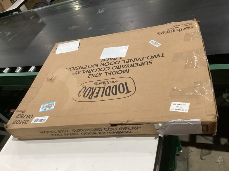 Condition photo showing As Is for Toddleroo by North States - Superyard Colorplay 2-Panel Door Extension: 65.5 Inch Play Yard Extension with Door - Works with Superyard Playpens - Colorplay 2-Panel Door Extension ColorPlay