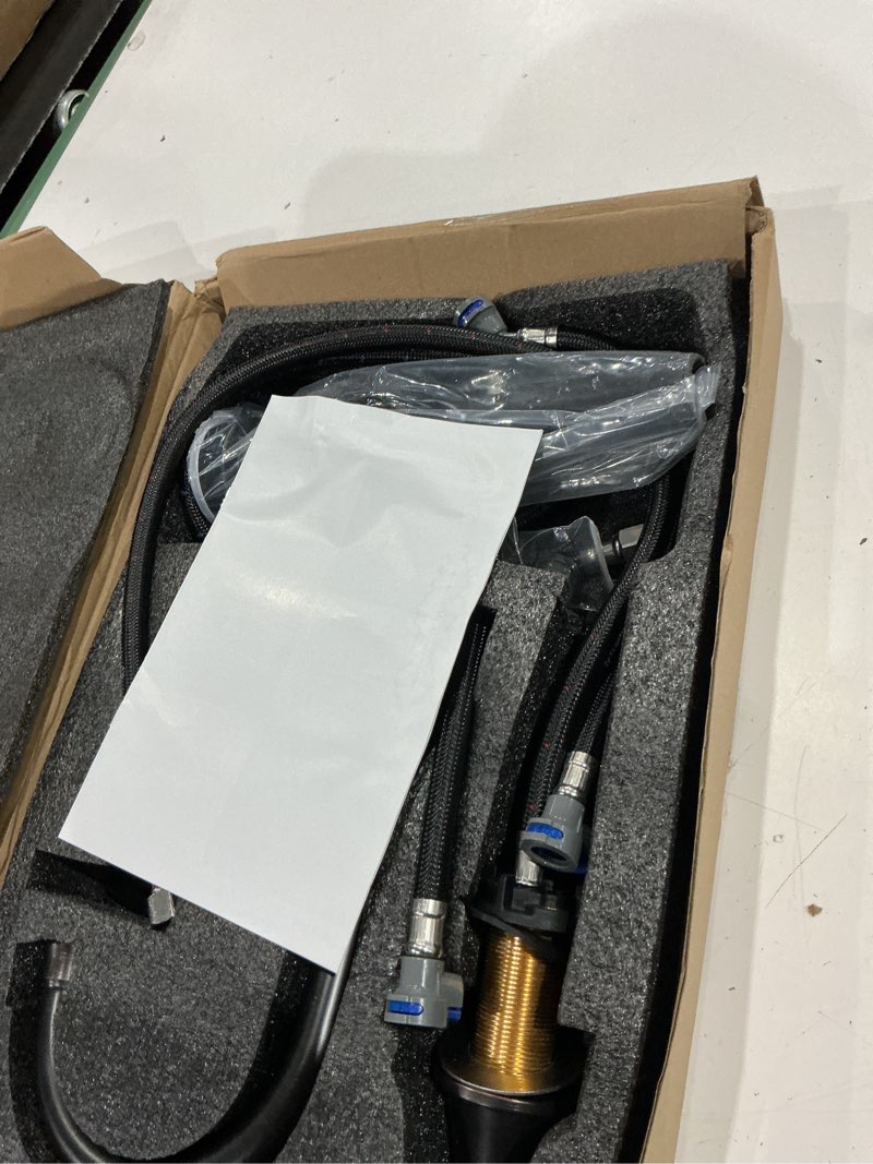 Condition photo showing Good Condition for bathroom faucets for sink 3 hole, hurran oil rubbed bronze bathroom sink faucet with pop-up drain and supply lines, stainless steel lead-free widespread faucet for vanity rv farmhouse 8 inch oil rubbed bronze