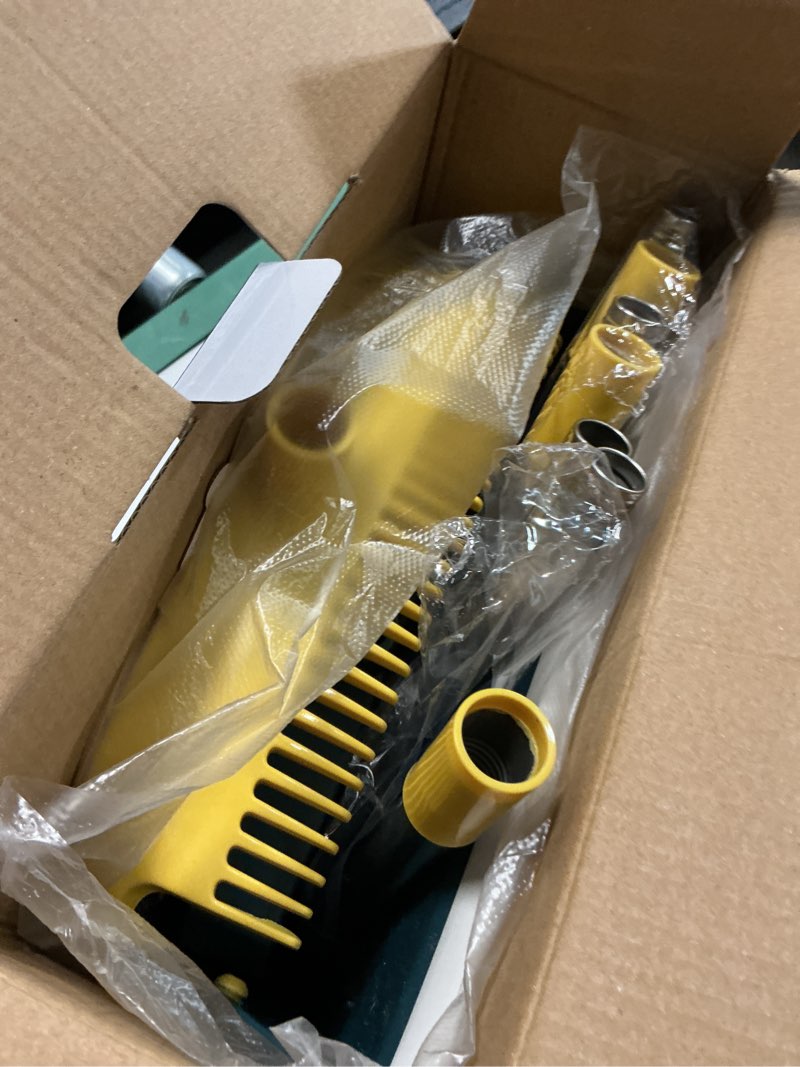 Condition photo showing As Is for bimzuc upgrade 51.2'' broom and dustpan set,self-cleaning with dustpan teeth,broom and dust pan combo-blue