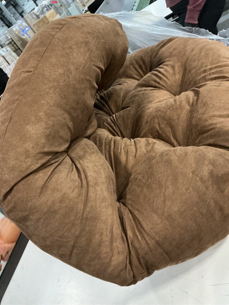 Condition photo showing As Is for Blazing Needles Microsuede Papasan Cushion, 1 Count (Pack of 1), Chocolate