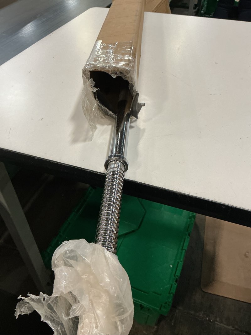 Condition photo showing Good Condition for 55" weight lifting bar, 1" standard straight barbell bars for weight lifting, olympic barbell bar for bench press/hip thrusts/squats/lunges for gym and home, 2 star star-nuts (480lb weight capacity) silver