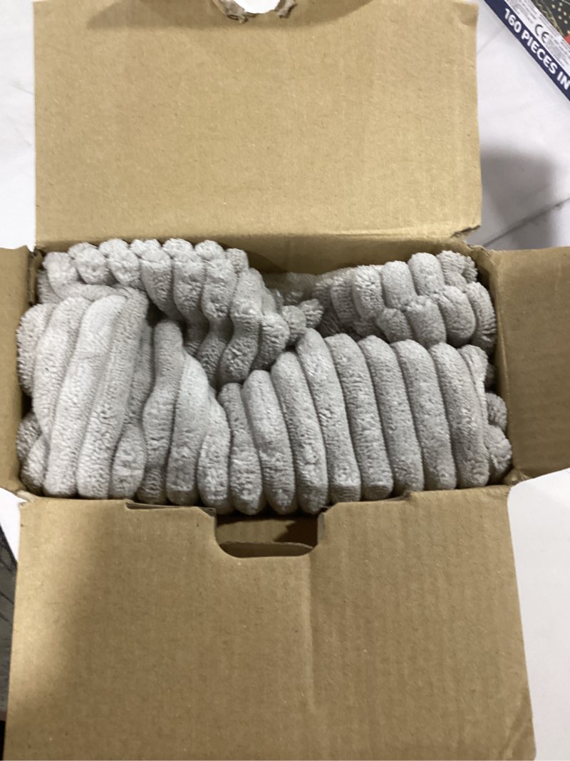 Condition photo showing Good Condition for miulee boho farmhouse throw pillow covers 18x18 inch set of 4 neutral tan decorative cushion covers soft corduroy nordic spring home decor for couch bed sofa living room 18" x 18" (pack of 4) neutral tan