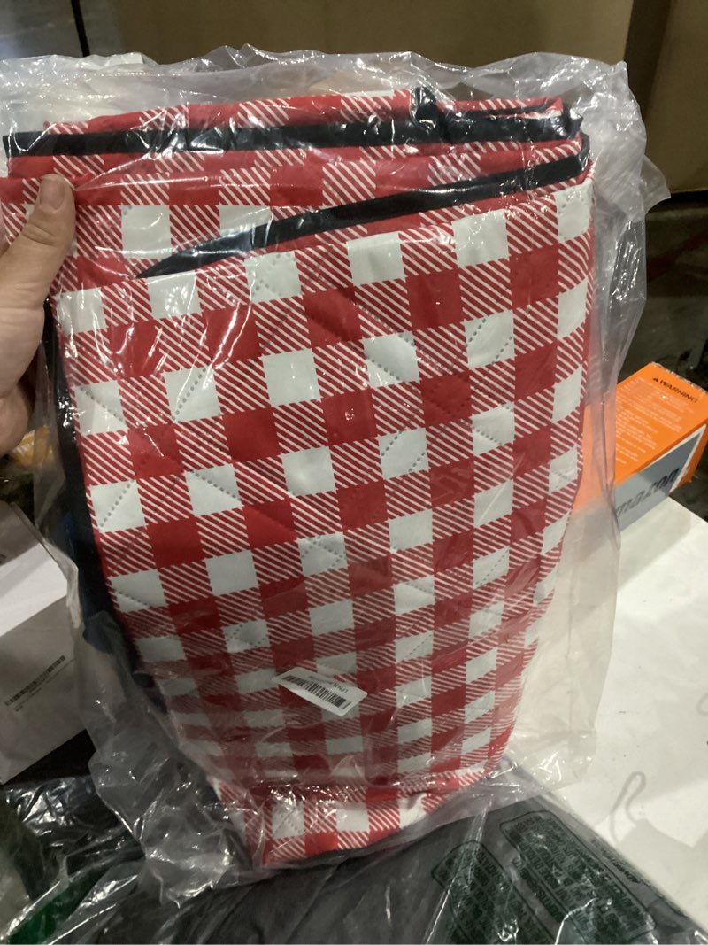 Condition photo showing As Is for ZAZE Picnic Blanket Extra Large Waterproof, 80''x80''Checkered Picnic Blankets Beach, Outdoor, Camping on Grass Accessories Couple Ideas Wedding Registry Gifts (Red and White)