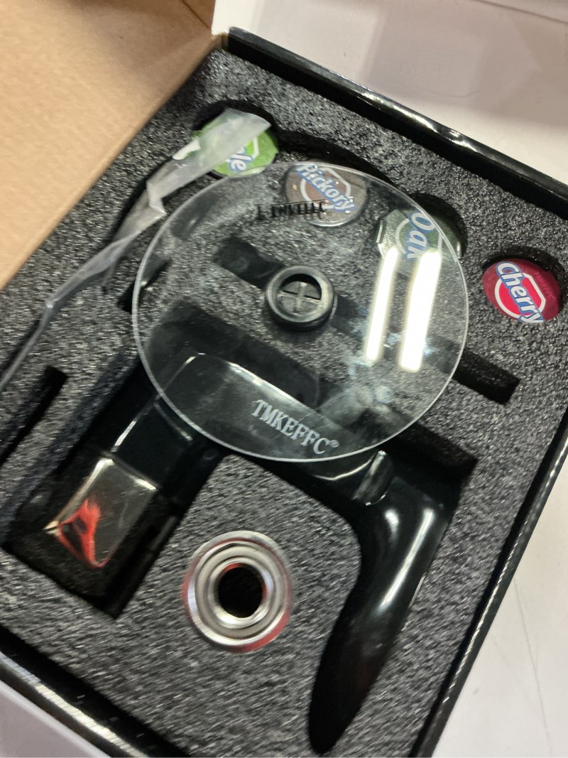 Condition photo showing Good Condition for smoking gun portable smoker infuser diy tools set,handheld indoor and outdoor cocktail smoke generator tool for food,meat,drinks,cheese,cup cover and wood chips included black