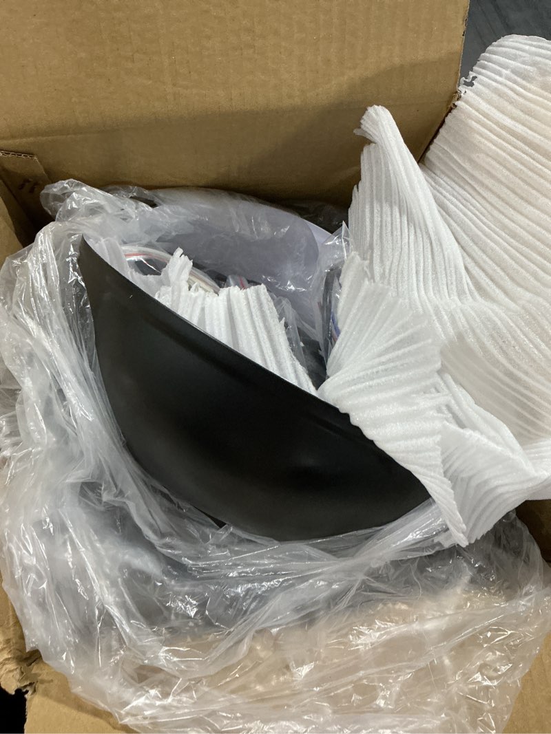 Condition photo showing Good Condition for black dome metal pendant lights - hanging ceiling fixture for industrial, farmhouse kitchen island, dining room, foyer (3 pack)