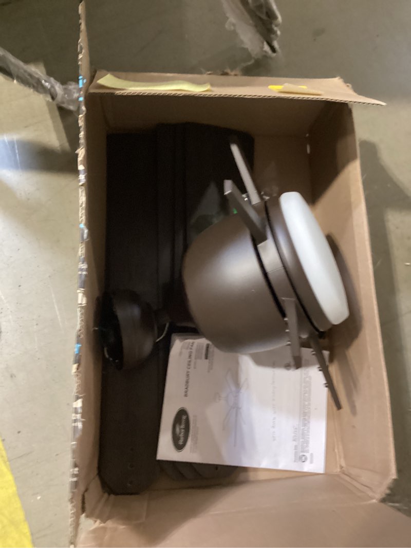Condition photo showing Good Condition for harbor breeze bradbury 60-in bronze with hickory/walnut blades led downrod or flush mount ceiling fan with light and remote control included 6 -blade item #4057327 |