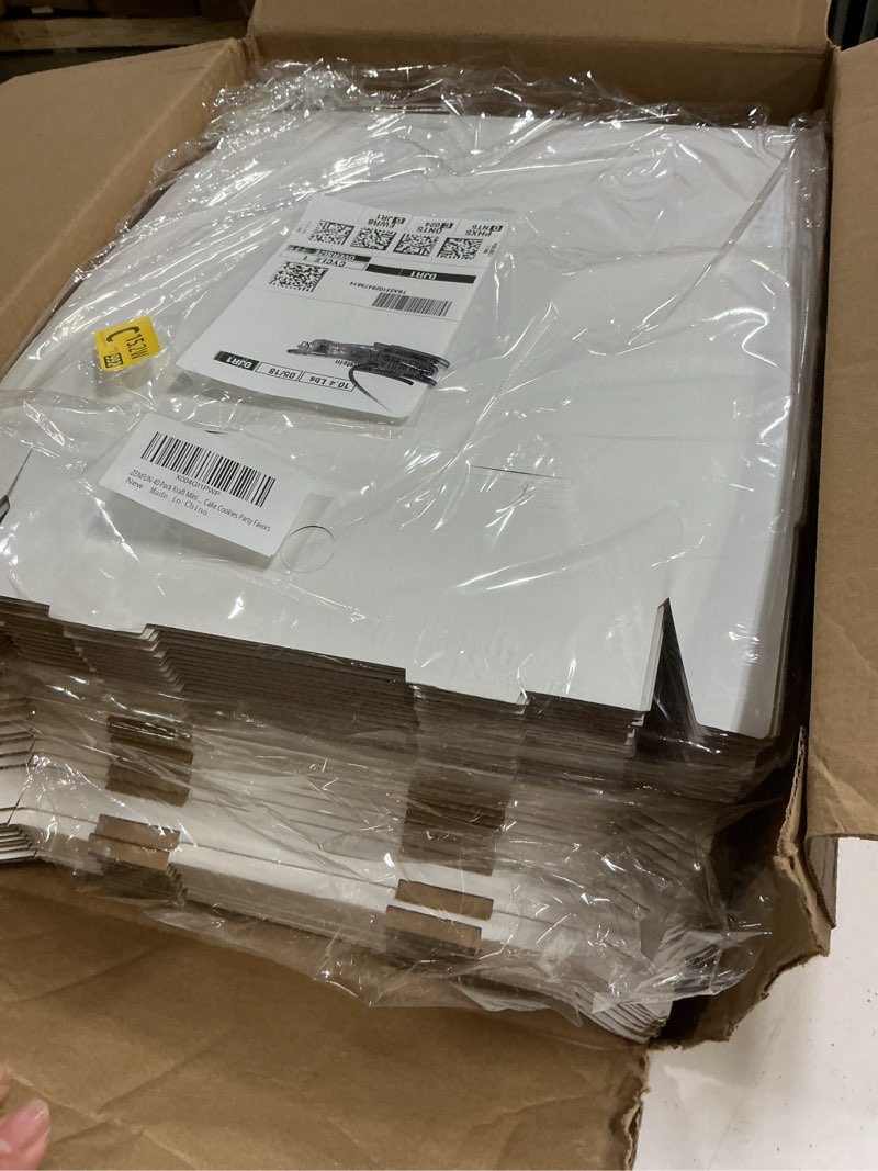 Condition photo showing Good Condition for zenfun 40 pack pizza box 10"×10", white pizza box, grease-resistant corrugated pizza boxes, take out food containers packing boxes for pizza cake cookies party favors