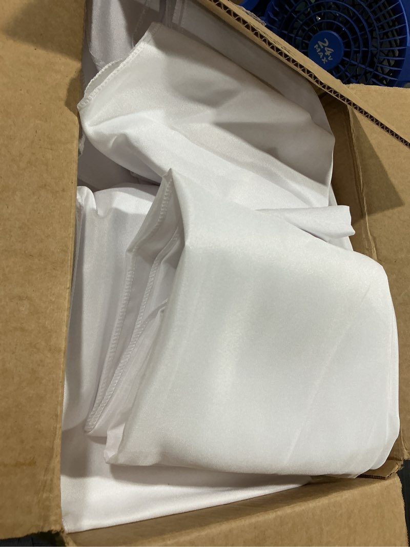 Condition photo showing Good Condition for pesonlook 12 packs square tablecloth white, 52×52 inch washable square polyester table cover for buffet/wedding/party/restaurant(white/52×52 inch) white 12 pack-52×52 inch(square)