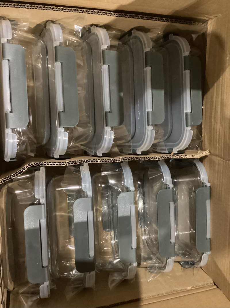 Condition photo showing New/Like New for M MCIRCO 10-Pack,22 Oz Glass Meal Prep Containers,Glass Food Storage Containers with lids,Lunch Containers,Microwave, Oven, Freezer and Dishwasher (Gray)