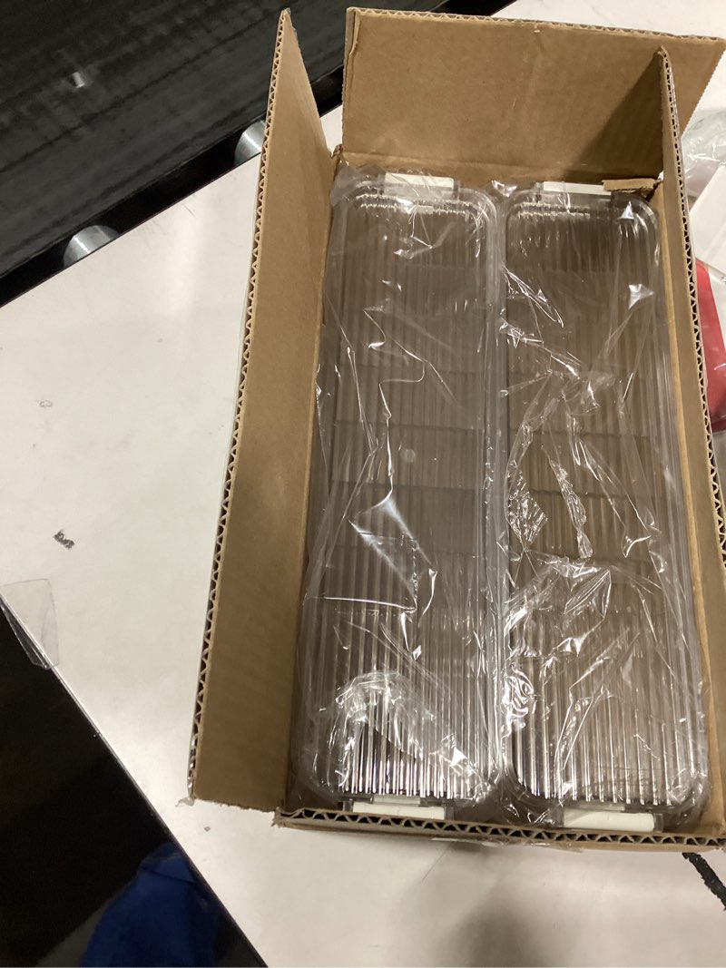 Condition photo showing Good Condition for similar product2 Pcs Clear Plastic Pen Holder 3 Compartment Pencil Organizer Cup Makeup Organizer Makeup Brush Holder for Desk, Office, Countertop, 7.1×2.56×3.54 Inch