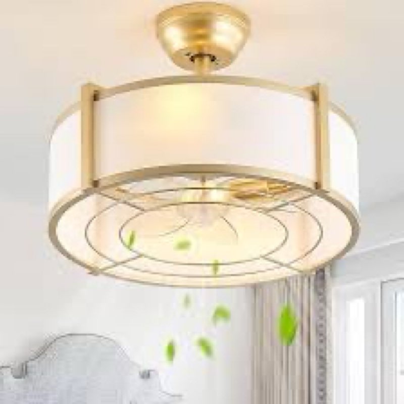 kaunisva 20" boho fandelier ceiling fan with light, caged gold fandelier ceiling fans with lights re