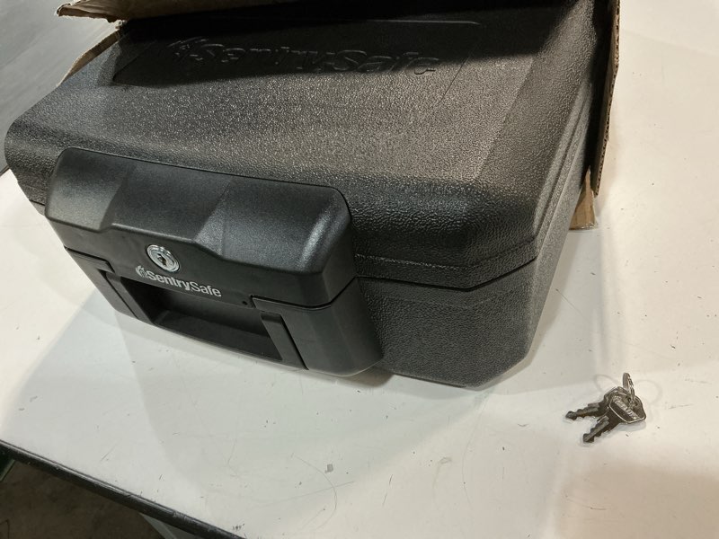 Condition photo showing Good Condition for sentrysafe small fire safe security chest with key lock, black, 5-l
